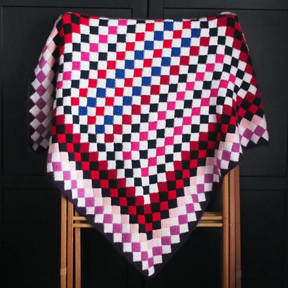 Hand Knit Lap Blanket 45" x 45"